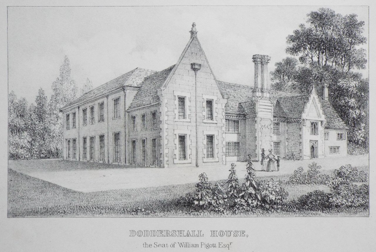 Lithograph - Doddershall House, The Seat of William Pigott Esqr.